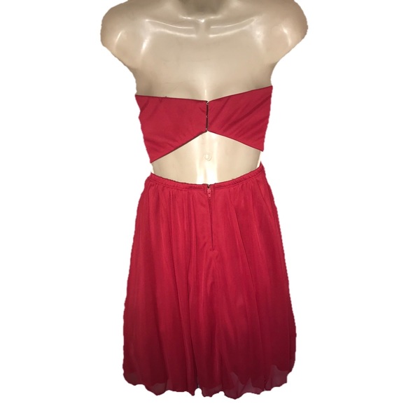 Cherry Red Sleeveless Cocktail Dress - Picture 2 of 2
